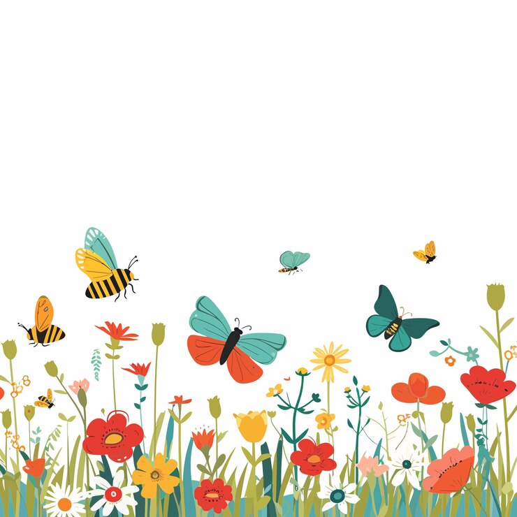Vector mariposas y abejas 4
