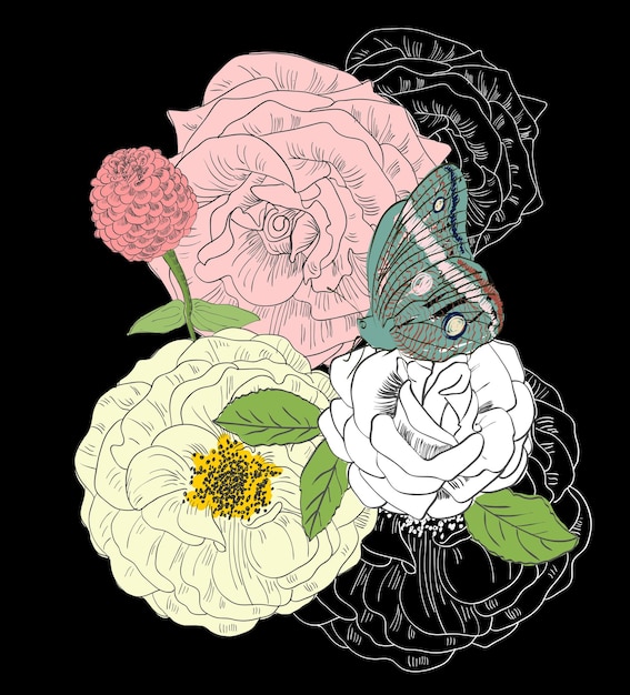 Las mariposas y las flores