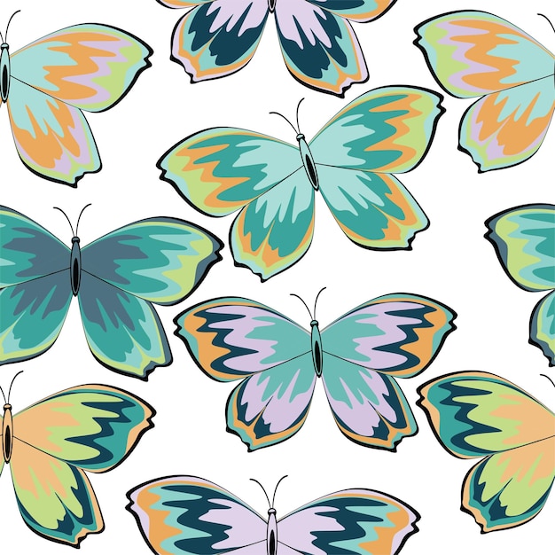 Mariposas multicolores, estilo realista aislado sobre fondo blanco. Mariposa de carnaval, festiva