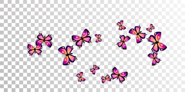 Mariposas púrpuras de hadas que vuelan el fondo del vector primavera adornada