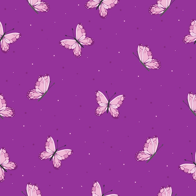 Las mariposas rosadas en púrpura