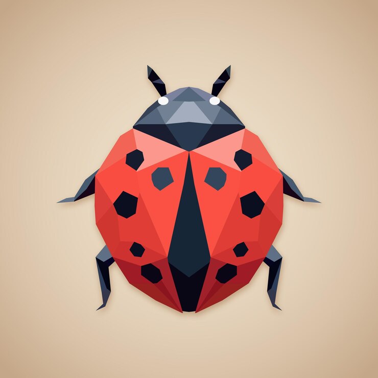 Vector mariquita bajo poli