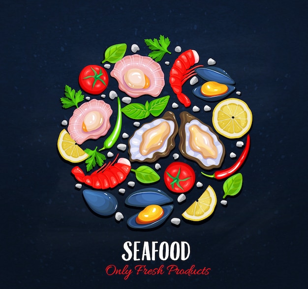 Los mariscos y las verduras.