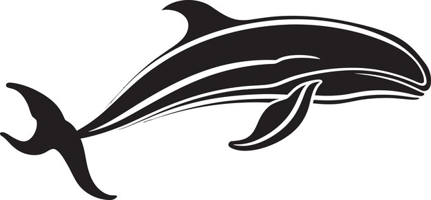 Maritime Magnificence Vector Logo con una ballena canción de ballena diseño emblemático de las profundidades