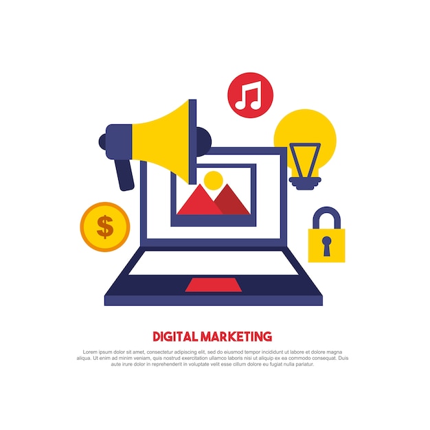 marketing digital conjunto de iconos de línea
