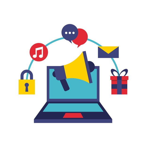 marketing digital conjunto de iconos de línea