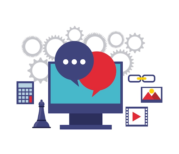 marketing digital conjunto de iconos de línea