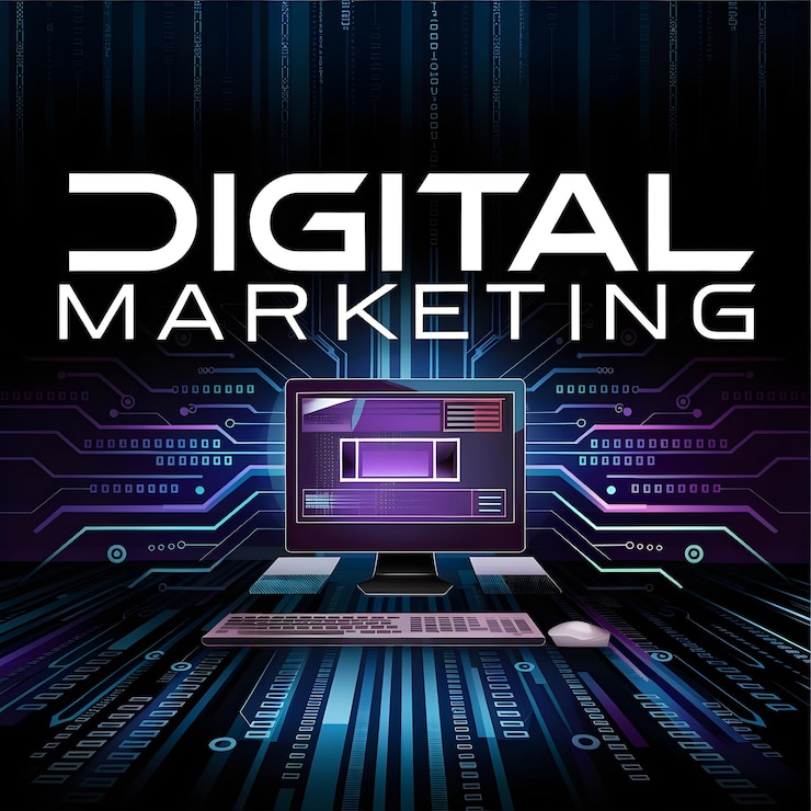 Vector marketing digital profesional con iconos y profesionales de negocios