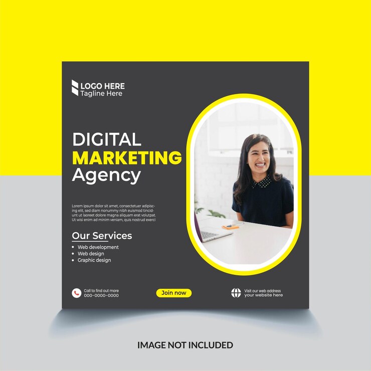 marketing digital y redes sociales plantilla de diseño de post