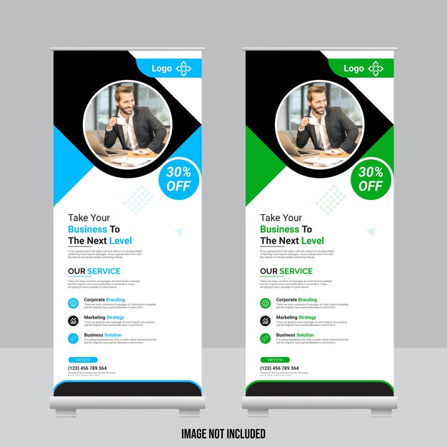 Marketing empresarial corporativo Enrolle una plantilla de diseño de banner o stand banner