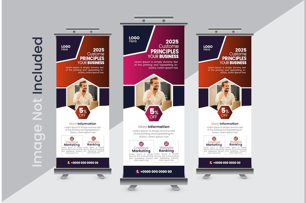 Marketing empresarial creativo Diseño de Roll Up Diseño de ilustrador de stand moderno de primera calidad