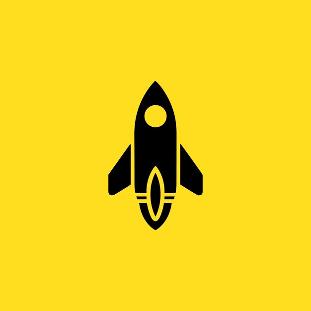 marketing icono de cohete concepto de diseño desarrollo de exploración fuego llama plana volar