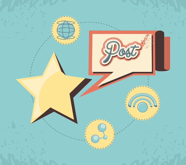 Vector marketing en redes sociales con globo de discurso