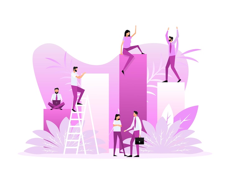 Vector marketing en redes sociales ilustración plana ilustración isométrica diseño plano
