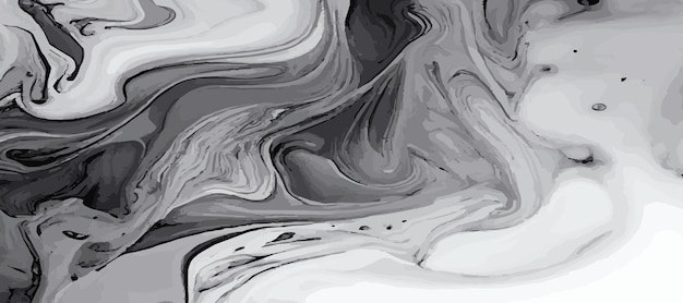 Mármol textura panorámica colorido blanco y negro superficie de mármol gris líneas curvas brillante diseño de fondo abstracto Vector