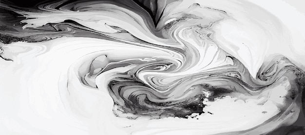 Mármol textura panorámica colorido blanco y negro superficie de mármol gris líneas curvas brillante diseño de fondo abstracto Vector