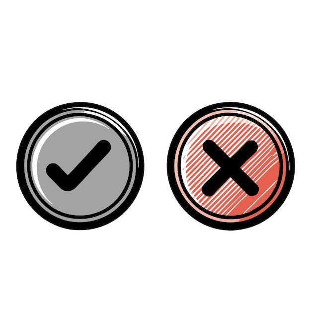 Marque y cancele el vector de ilustración 2
