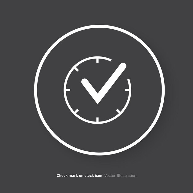 Marque en el diseño del icono del reloj Ilustración vectorial