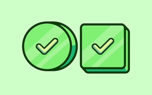 Marque el icono del vector Ilustración del vector de dibujos animados