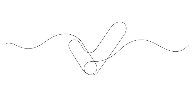 Vector marque la marca de verificación dibujo continuo de una línea aprobado e icono de verificación elección de control de selección derecha vector