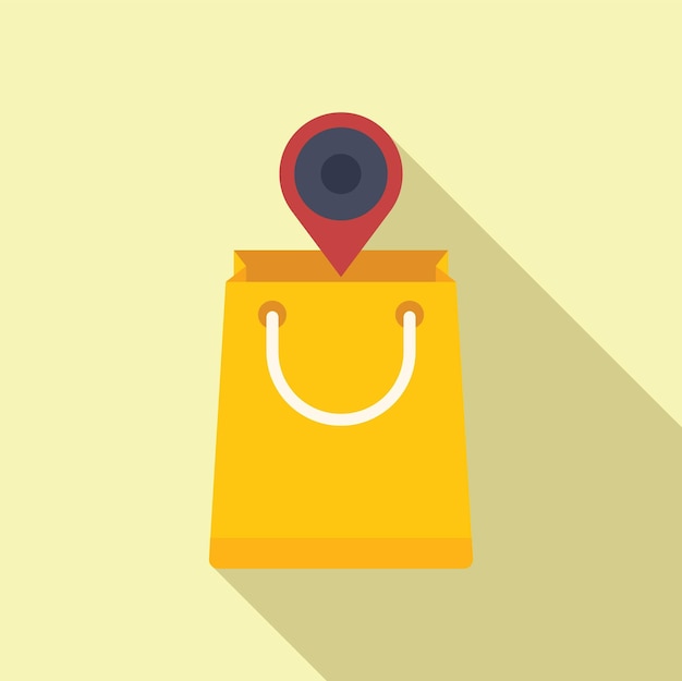 Marque la posición de la tienda icono vector plano aplicación en línea