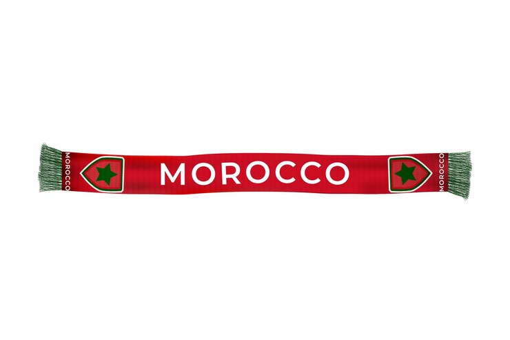 Vector marruecos bandera bufanda fútbol aficionados vector arte ilustración