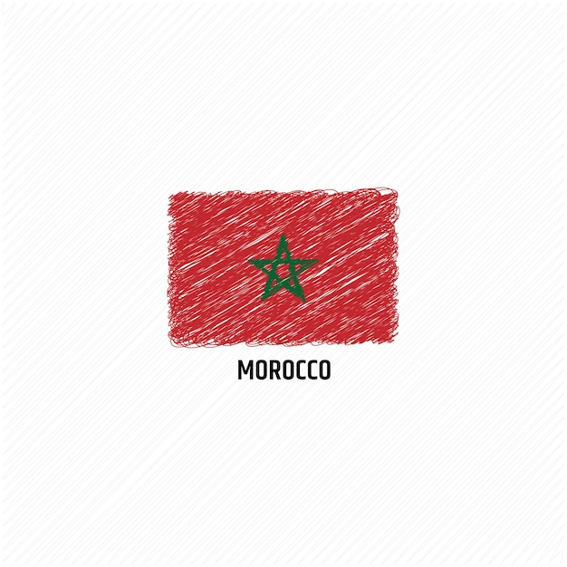 Marruecos grunge bandera plana vector ilustración