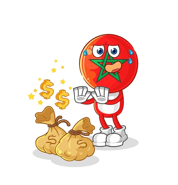 Marruecos rechazar dinero ilustración vector de caracteres