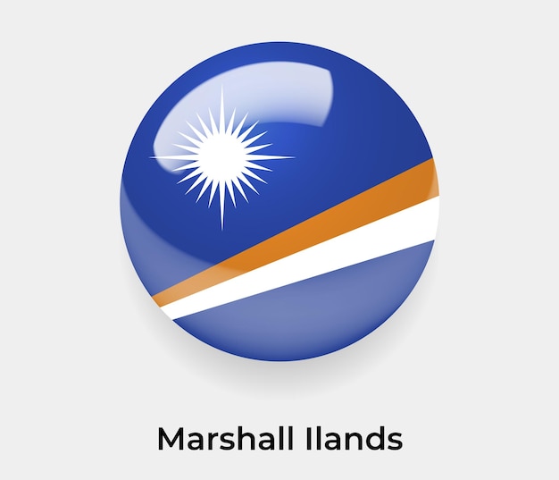 Marshall Ilands bandera brillante burbuja icono vector ilustración