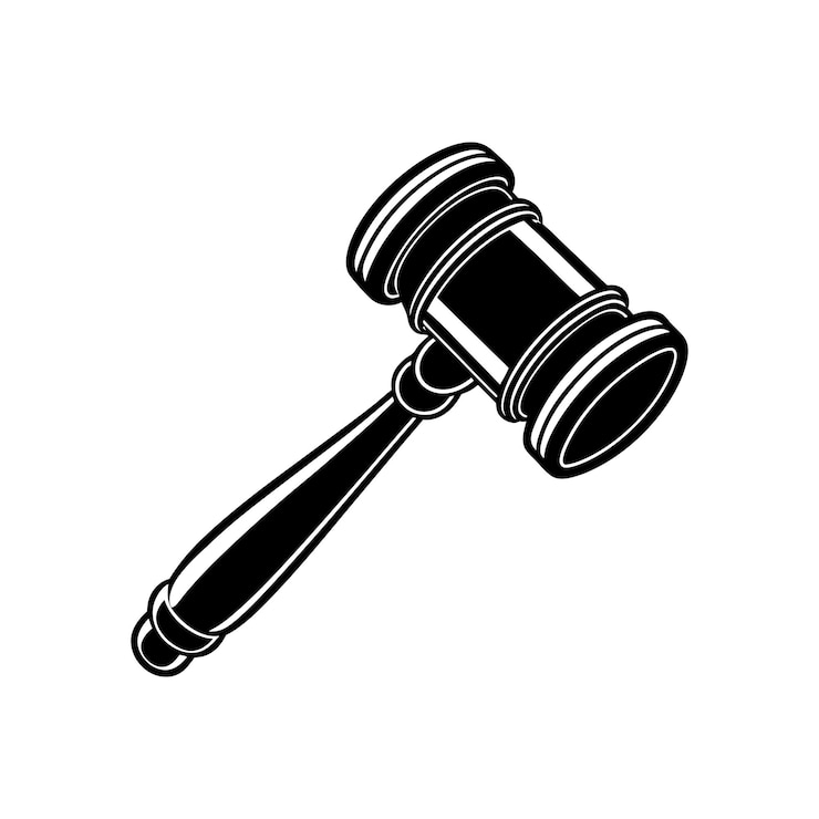 Vector martillo de aluminio arte de la justicia