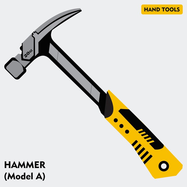 Martillo también conocido como Stainlees Hammer Tipo A ilustración vectorial