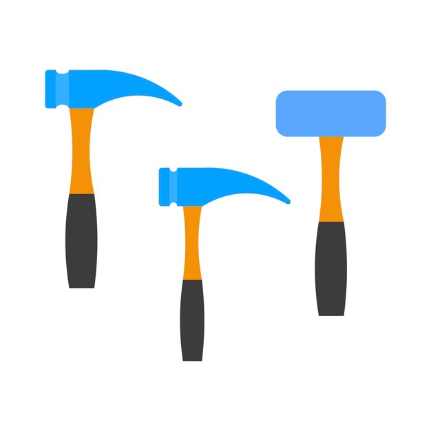 Martillos azules Logotipo de línea de construcción Concepto de negocio Ilustración vectorial Imagen de stock