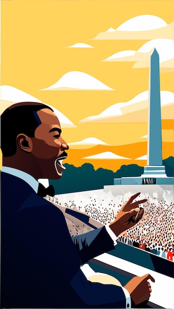 Vector martin luther king jr. tengo un discurso de sueño ilustración