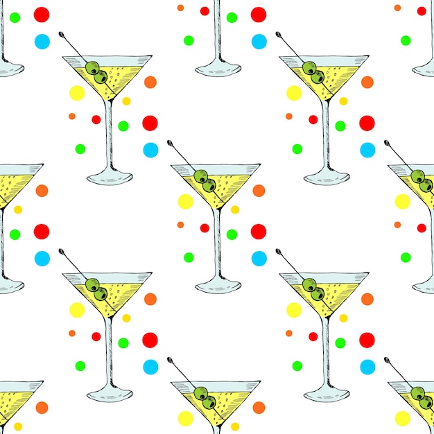 Martini con oliva en copa en color transparente 1