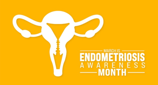 Marzo es el mes de concienciación sobre la endometriosis plantilla de fondo concepto de vacaciones uso a fondo