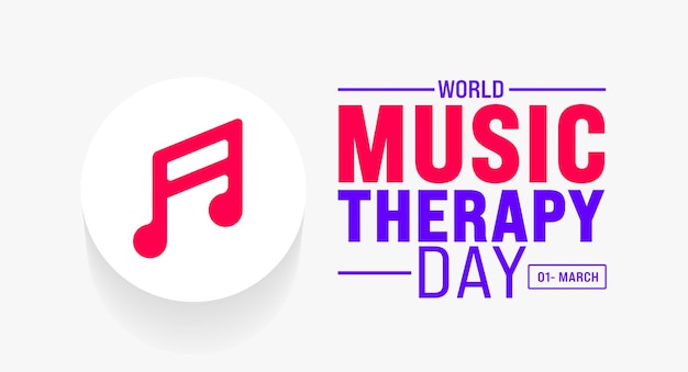 Marzo es la plantilla de fondo del Día Mundial de la Musicoterapia El concepto de vacaciones se utiliza para el estandarte de fondo