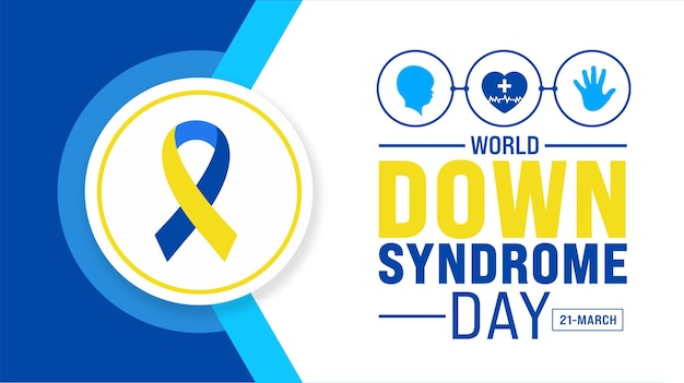 Marzo es la plantilla de fondo del Día Mundial del Síndrome de Down El concepto de vacaciones se utiliza para el estandarte de fondo