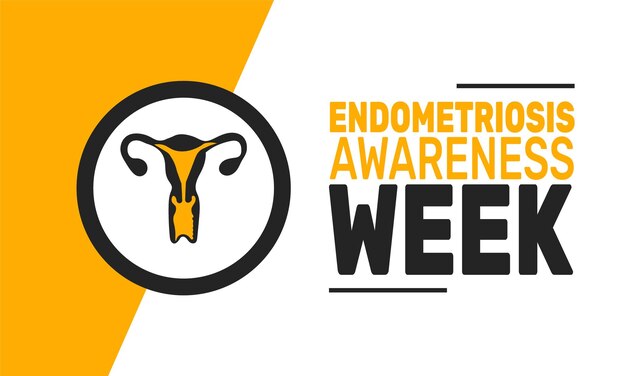 Marzo es la Semana de Concienciación sobre la Endometriosis Este diseño temático de vacaciones es perfecto para fondos, pancartas, tarjetas de felicitación, carteles con inscripción de texto y publicaciones en las redes sociales Ilustración vectorial