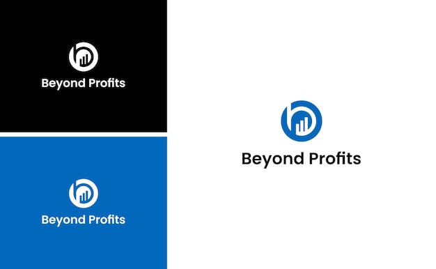 más allá del logotipo de la ganancia con el vector de la letra B y la plantilla de diseño de barra gráfica