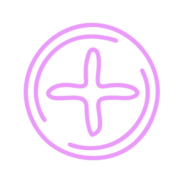 más el contorno del icono del signo simple