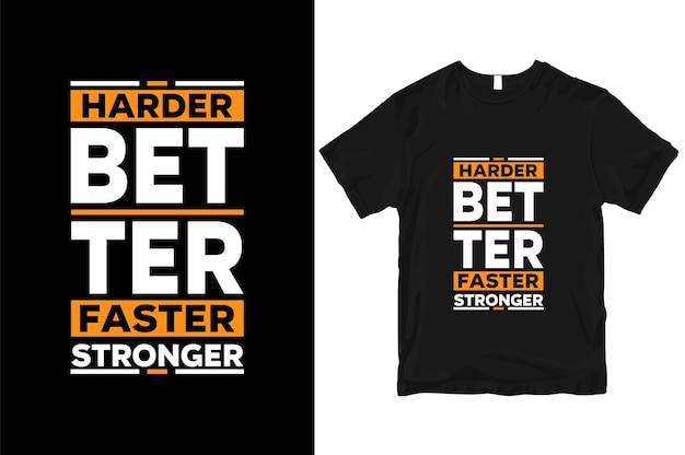 Más difícil, mejor, más rápido, más fuerte, geométrico, motivacional, elegante y tipografía perfecta, camiseta Desi