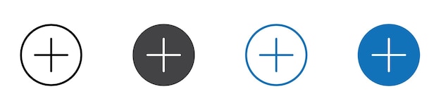 Más icono plano conjunto de marcas de icono editable