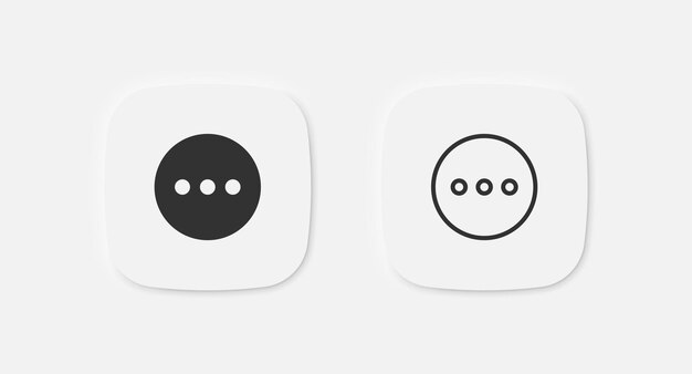 Más íconos Signo de tres puntos Ver detalles símbolo Íconos de información Símbolos de burbujas de conversación Signo aislado vectorial