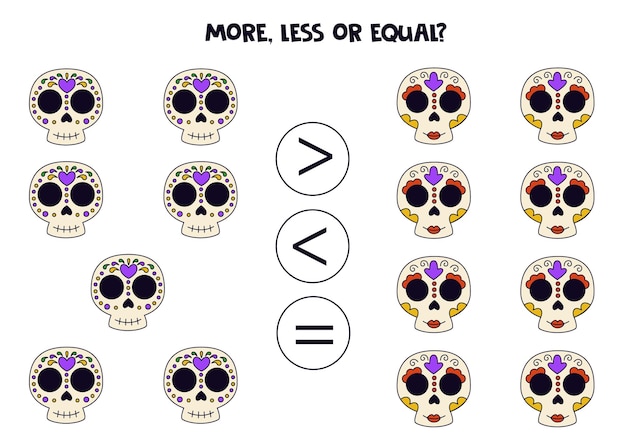 Más menos igual con calaveras mexicanas dibujadas a mano