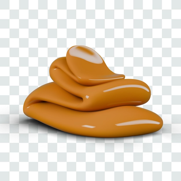 Masa de caramelo derretido en estilo realista Crema de jarabe espeso que fluye