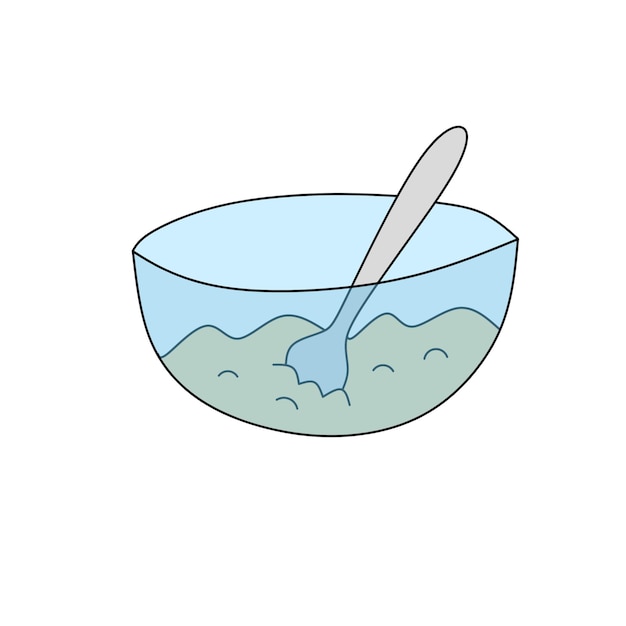 La masa de pastel en un cuenco clipart