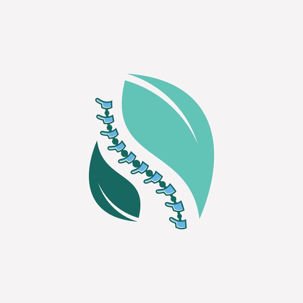 Masaje quiropráctico natural dolor de espalda y diseño de logotipo de icono espinal con concepto creativo