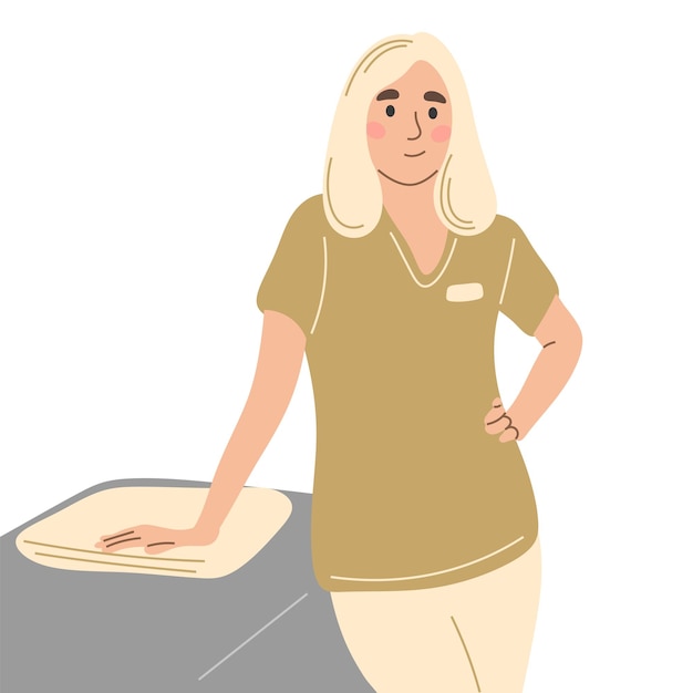 Una masajista femenina ilustración vectorial plana