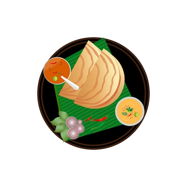 Masala dosa ilustración vectorial