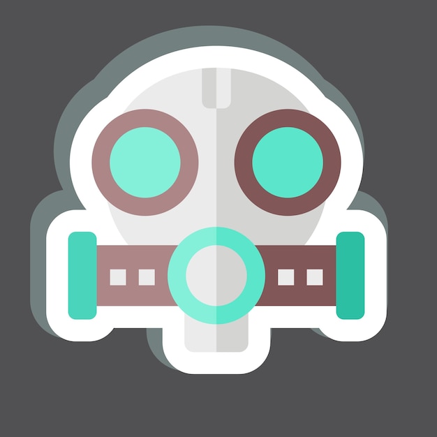 Máscara adhesiva relacionada con el símbolo nuclear diseño simple editable